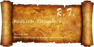 Redlich Tihamér névjegykártya